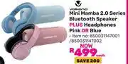 Game Volkano Mini Mamba 2.0 Series Bluetooth Speaker Plus Headphones Pink Or Blue-Each offer