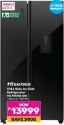 Game Hisense 514L Side By Side Refrigerator H670SMIB-WD offer