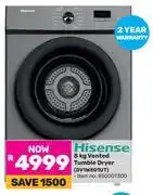 Game Hisense 8Kg Vented Tumble Dryer DV1W801UT offer