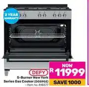 Game Defy 5 Burner New York Series Gas Cooker DGS902 offer