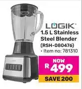 Game Logik 1.5L Stainless Steel Blender RSH-080476 offer