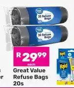 Game Great Value Refuse Bags-20s Each offer
