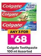 Game Colgate Toothpaste Assorted-For 3 x 100ml offer