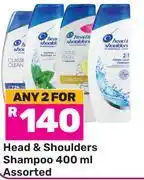 Game Head & Shoulders Shampoo Assorted-For 2 x 400ml offer