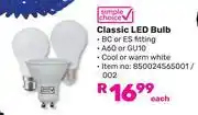 Game Simple Choice Classic LED Bulb-Each offer