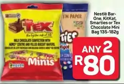 Pick n Pay Hypermarket Nestlé Bar- One, KitKat, Smarties or Tex Chocolate Mini Bag offer