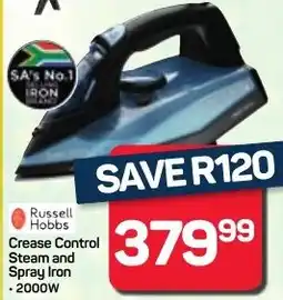 Pick n Pay Hypermarket Russell Hobbs Crease Control Steam and Spray Iron offer