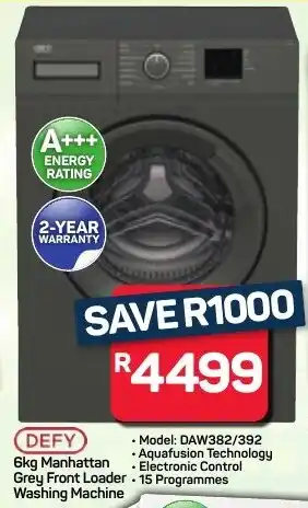 Pick n Pay Hypermarket DEFY Manhattan Grey Front Loader Washing Machine offer