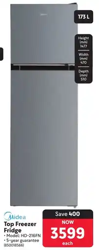 Makro Midea Top Freezer Fridge offer