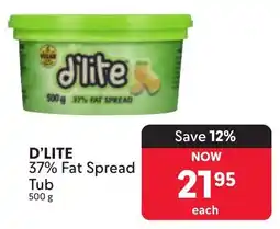 Makro D'LITE 37% Fat Spread Tub offer