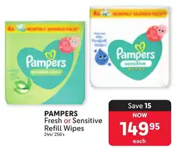 Makro PAMPERS Fresh or Sensitive Refill Wipes offer