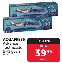 Makro AQUAFRESH Advance Toothpaste 9-12 years offer