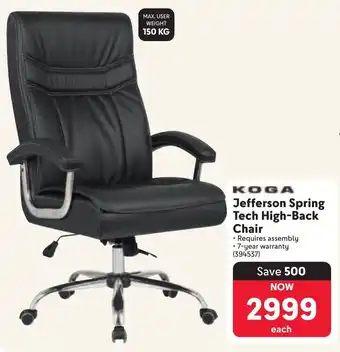 Makro KOGA Jefferson Spring Tech High-Back Chair offer