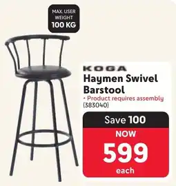 Makro KOGA Haymen Swivel Barstool offer