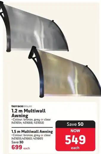 Makro Terrace Leisure Multiwall Awning offer