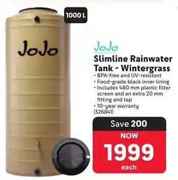 Makro JoJo Slimline Rainwater Tank - Wintergrass offer
