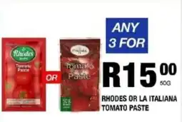Take 'n Pay Rhodes or la italiana tomato paste offer
