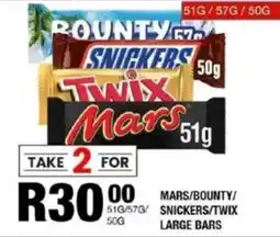 Take 'n Pay Mars/ bounty/ snickers/ twix large bars offer