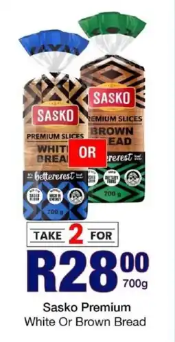 Take 'n Pay Sasko Premium White Or Brown Bread offer