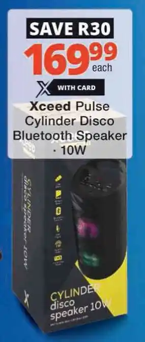 Checkers Hyper Xceed Pulse Cylinder Disco Bluetooth Speaker offer