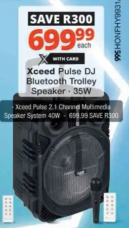 Checkers Hyper Xceed Pulse DJ Bluetooth Trolley Speaker offer