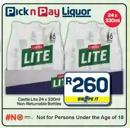 Pick n Pay Hypermarket Castle Lite 24 x 330ml offer