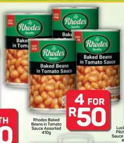 Pick n Pay Hypermarket Rhodes Baked Beans in Tomato Sauce Assorted 410g offer