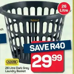 Pick n Pay Hypermarket 26 Litre Dark Grey Laundry Basket offer