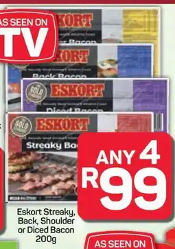Pick n Pay Hypermarket Eskort Streaky, Back, Shoulder or Diced Bacon offer
