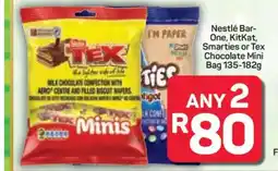 Pick n Pay Hypermarket Nestlé Bar-One, KitKat, Smarties or Tex Chocolate Mini Bag 135-182g offer