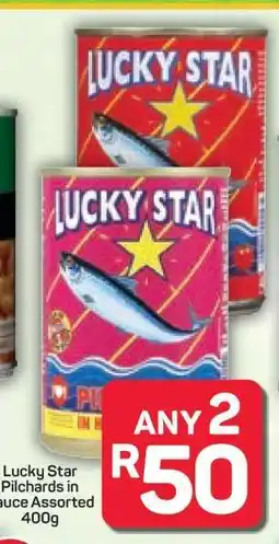 Pick n Pay Hypermarket Lucky Star Pilchards In Sauce Assorted 400g offer