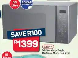 Pick n Pay Hypermarket DEFY 30 Litre Mirror Finish Electronic Microwave Oven offer