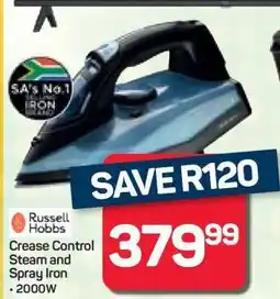 Pick n Pay Hypermarket Russell Hobbs Crease Control Steam and Spray Iron offer