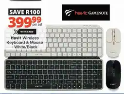 Checkers Hyper Havit Wireless Keyboard & Mouse offer