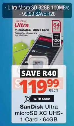 Checkers Hyper SanDisk Ultra microSD XC UHS-1 Card offer