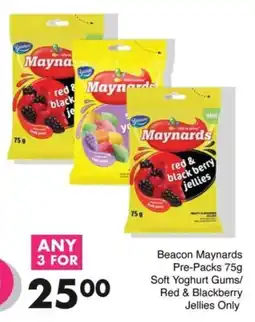 Save Beacon Maynards Pre-Packs Soft Yoghurt Gums/ Red & Blackberry Jellies Only offer