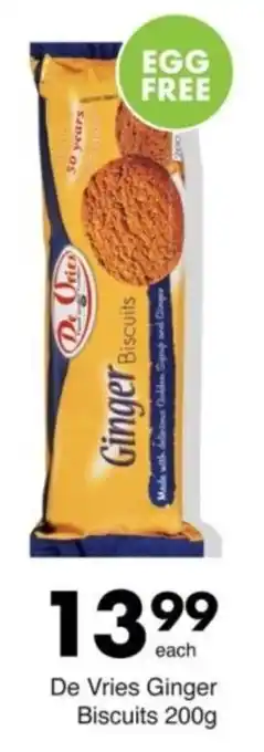Save De Vries Ginger Biscuits offer