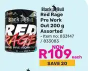 Game Black Bull Red Rage Pre Work Out Assorted-200g Each offer