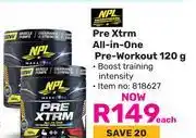 Game NPL Pre Xtrm All-In-One Pre Workout-120g Each offer
