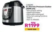 Game Logik 6Ltr Electric Pressure Cooker RSPK 01 offer