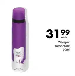 Save Whisper Deodorant offer
