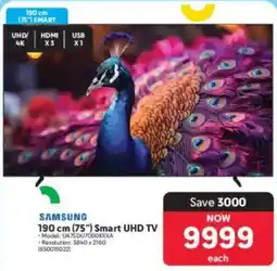 Makro SAMSUNG 190cm 75" Smart UHD TV offer