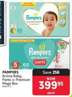 Makro PAMPERS Active Baby, Pants or Premium Mega Box offer