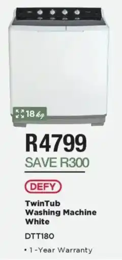 House & Home DEFY TwinTub Washing Machine White offer