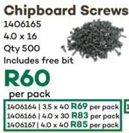 Timbercity Chipboard Screws offer
