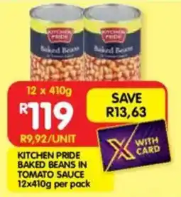 Shoprite Kitchen pride baked beans in tomato sauce offer