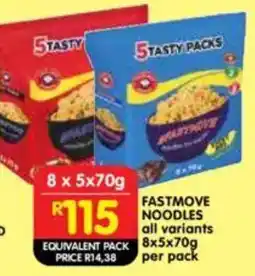 Shoprite Fastmove noodles all variants offer