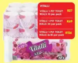 Shoprite Vitalli 1-ply toilet rolls offer