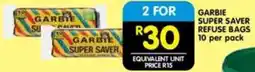 Shoprite Garbie super saver refuse bags offer