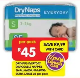 Shoprite Drynaps everyday disposable nappies offer